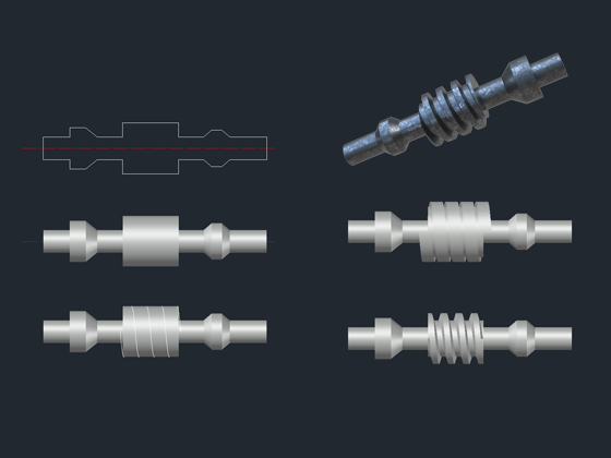 AutoCAD涡轮蜗杆三维建模和渲染